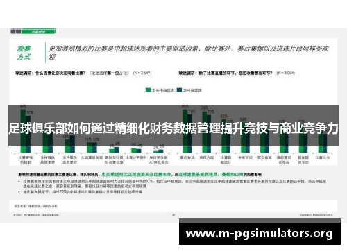 足球俱乐部如何通过精细化财务数据管理提升竞技与商业竞争力